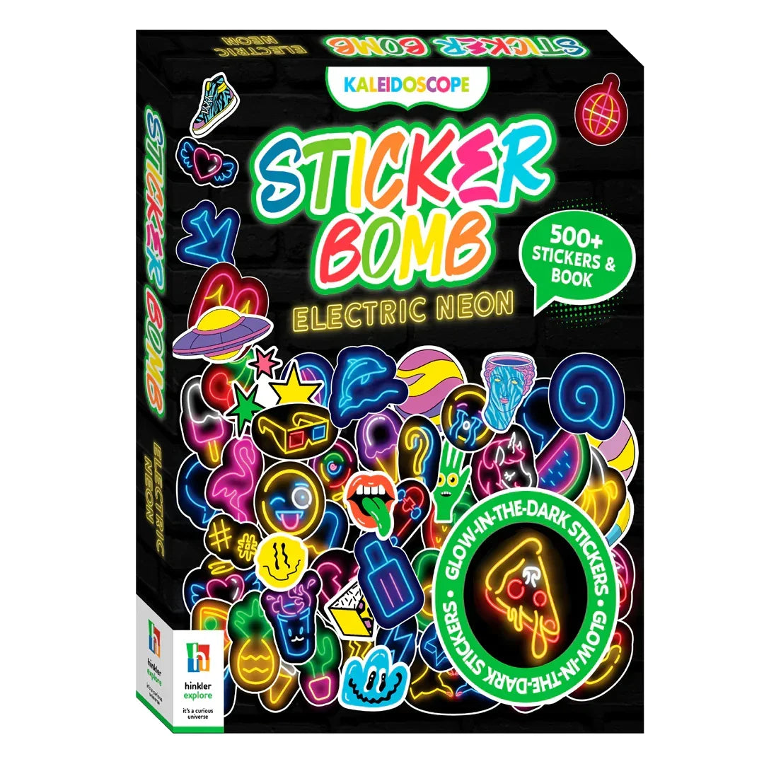 Sticker Bomb: Electric Neon | 500+ Glow-in-the-Dark Stickers & Activity Book for Kids