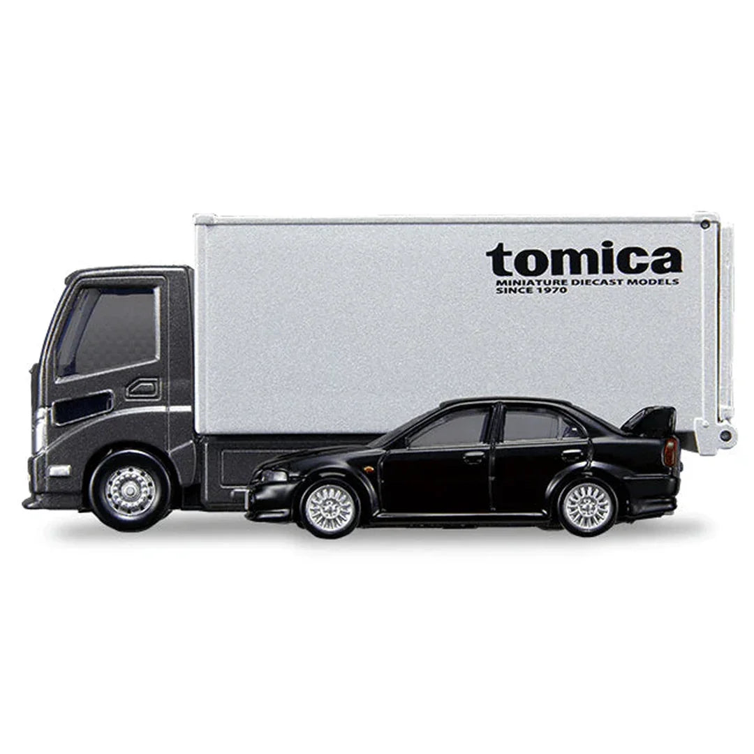 Takara Tomy Tomica Premium Transporter Mitsubishi Lancer Evolution VI GSR - Jaiman Toys