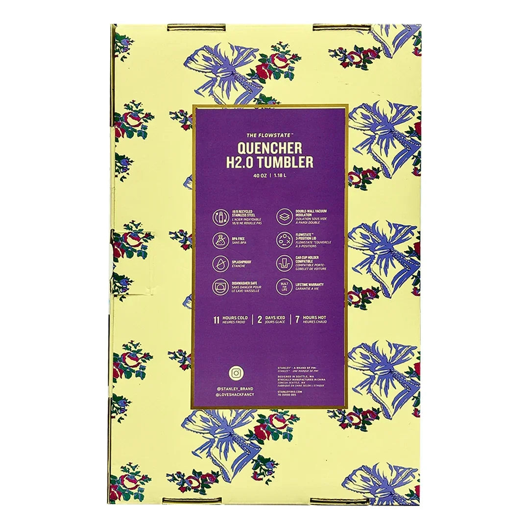 STANLEY LoveShackFancy Quencher H2.0 FlowState Stainless Steel Vacuum Insulated Tumbler with Lid and Straw for Water, Iced Tea or Coffee (Heather, 40 oz) - Jaiman Toys