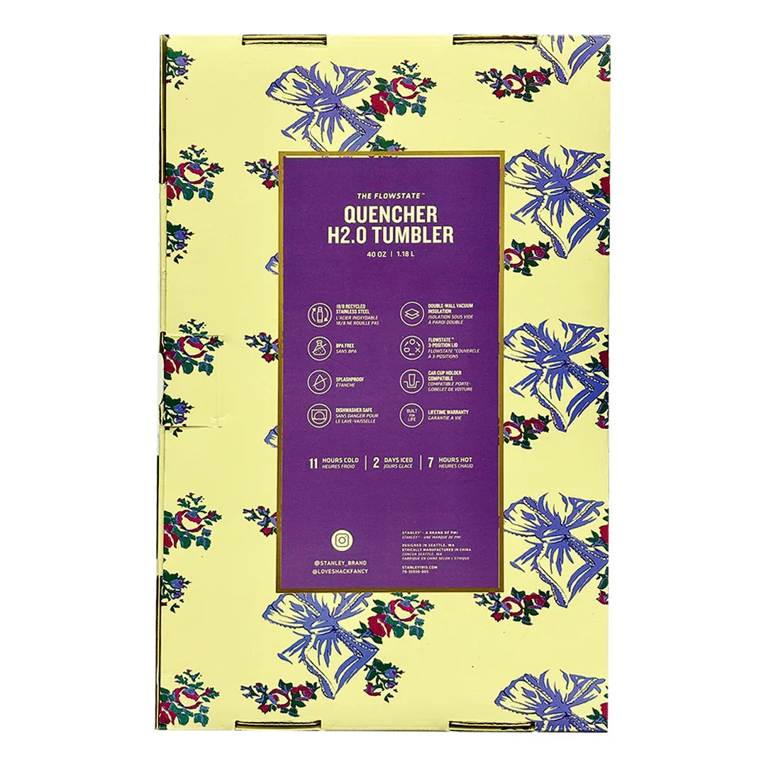 STANLEY LoveShackFancy Quencher H2.0 FlowState Stainless Steel Vacuum Insulated Tumbler with Lid and Straw for Water, Iced Tea or Coffee (Heather, 40 oz) - Jaiman Toys