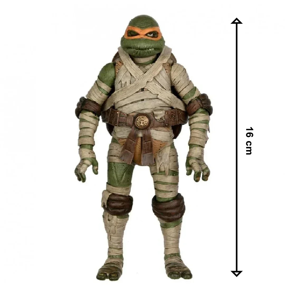 16 cm Teenage Mutant Ninja Turtle action figure with orange mask and bandaged costume