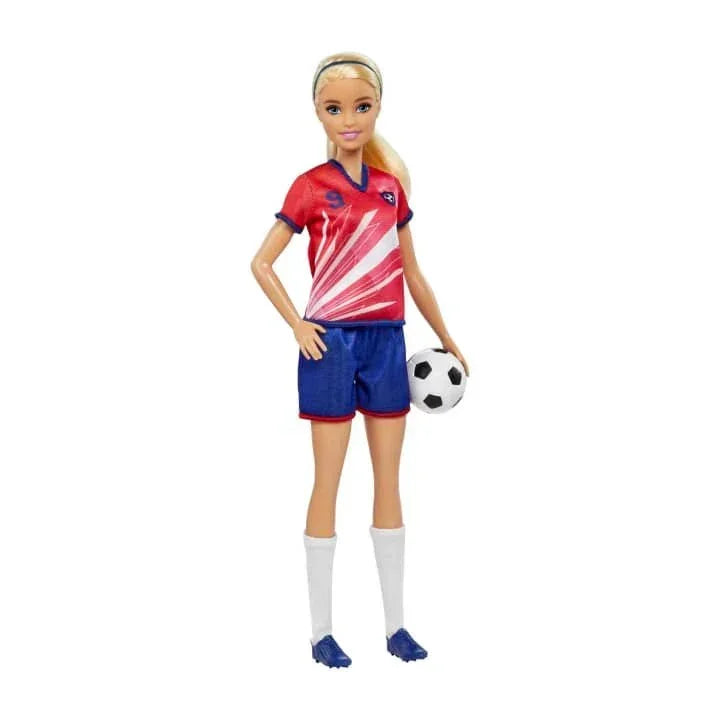 Barbie Soccer Doll: Blonde with #9 Uniform, Soccer Ball, Cleats, Socks - Perfect for Ages 3 & Up" - Jaiman Toys