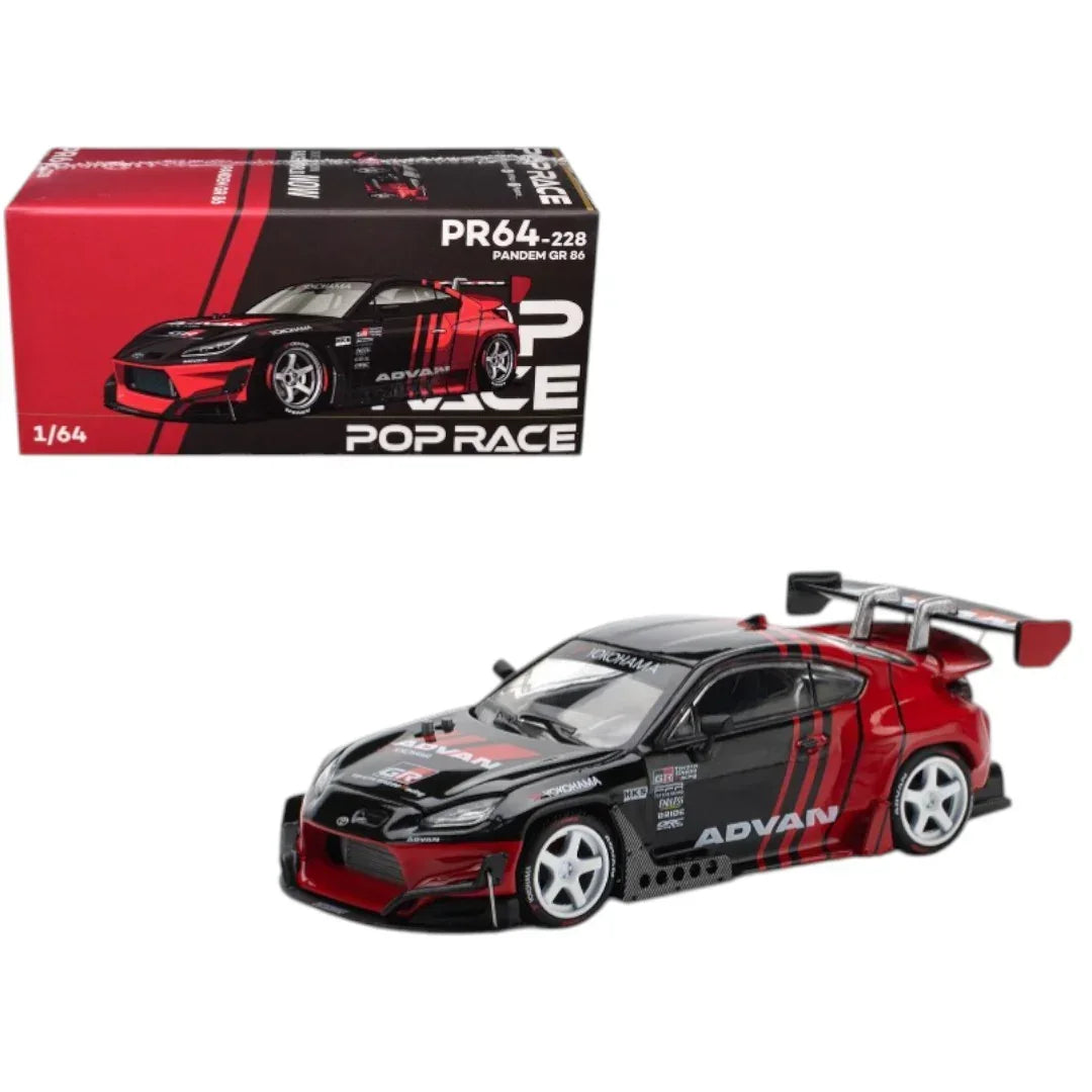 Pop Race PR64-228 Pandem Toyota GR86 Advan Livery 1:64 Die-Cast