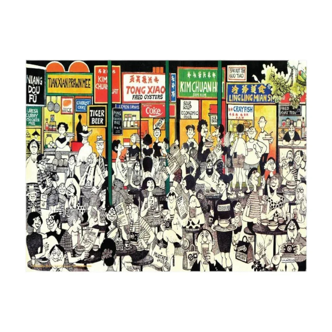 Jigsaw Nation 280 Piece Rectangle Puzzle – Street Singapore by Mario De Miranda