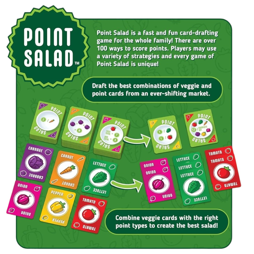 Point Salad Card Game – Fast Strategy Card Drafting Game for Family & Friends (AEG)