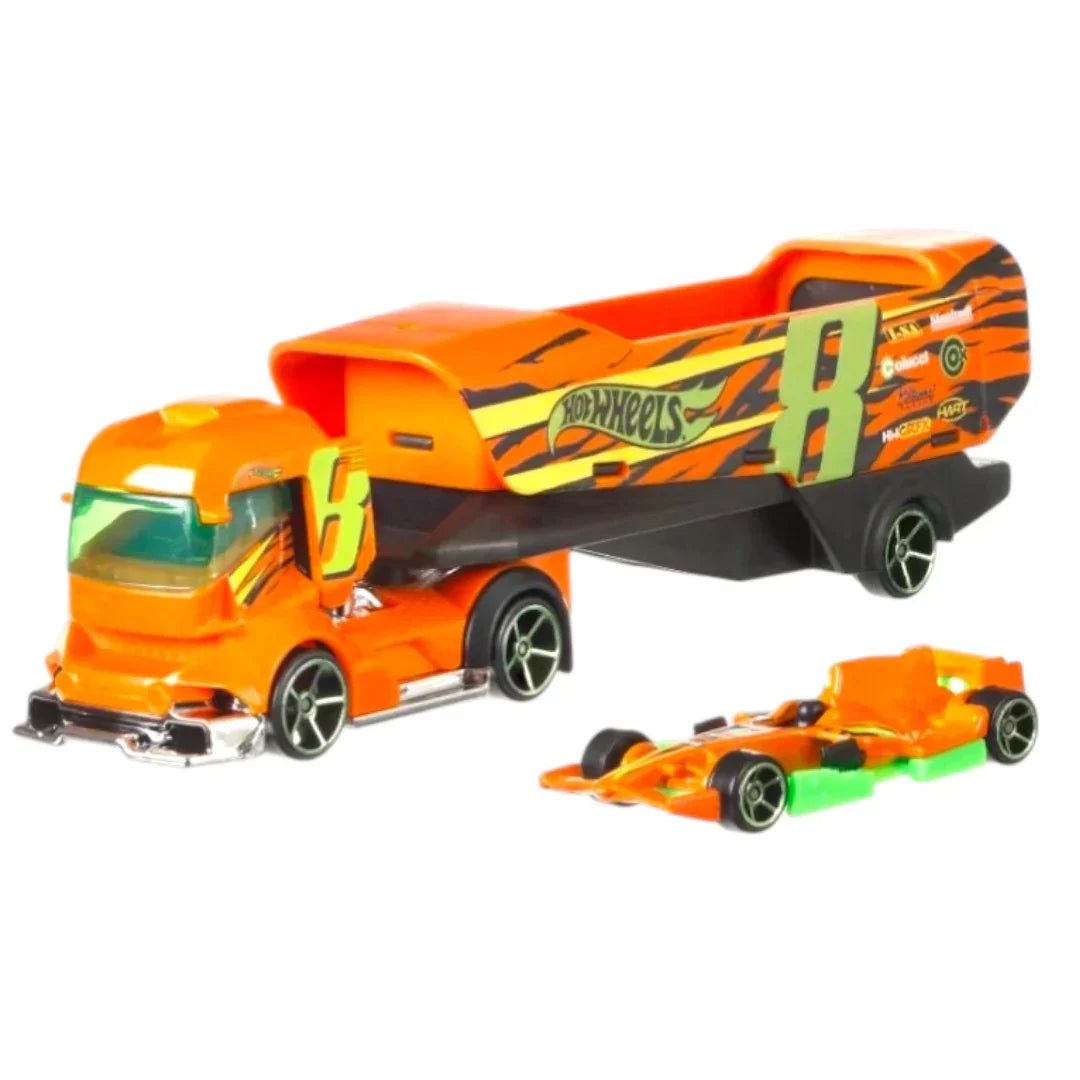 Hot Wheels 1:64 Super Rigs Big Rig Heat Truck with Die-Cast Car – Fiery Hauler Fun for Kids & Collectors