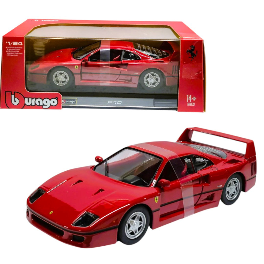Bburago 1:24 Ferrari F40 Red Diecast Model Car – Classic Ferrari