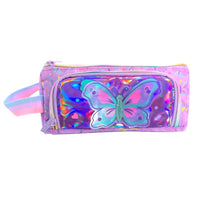 Vest Butterfly Pencil Case – Kids Stationery Organizer with Holographic Front Pocket