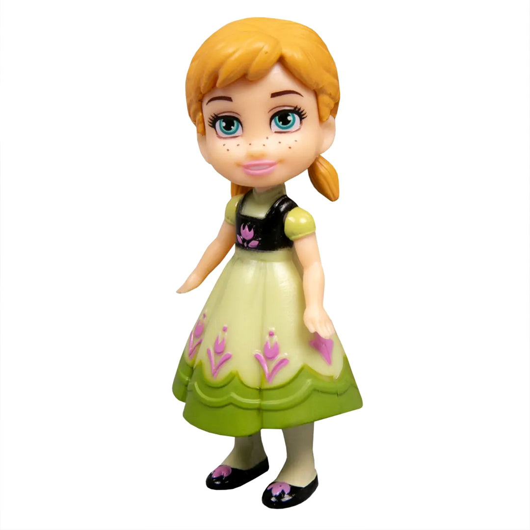 Frozen Mini Anna Doll (8 cmm) – Disney Princess Collectible Figure with Articulated Arms (Classic Dress)