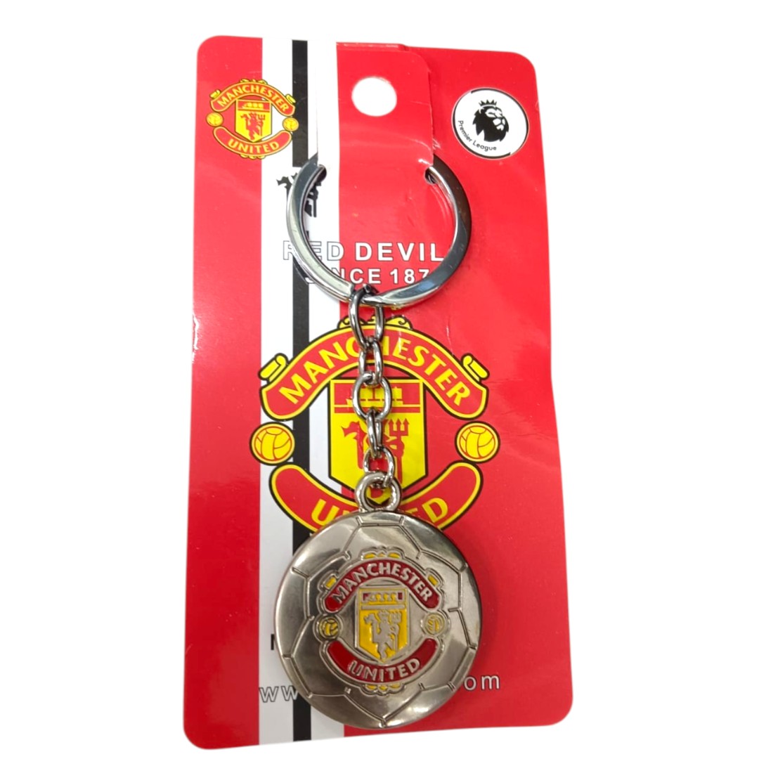 Manchester United F.C. Football Metal Keychain – Soccer Ball Design Keyring for Fans