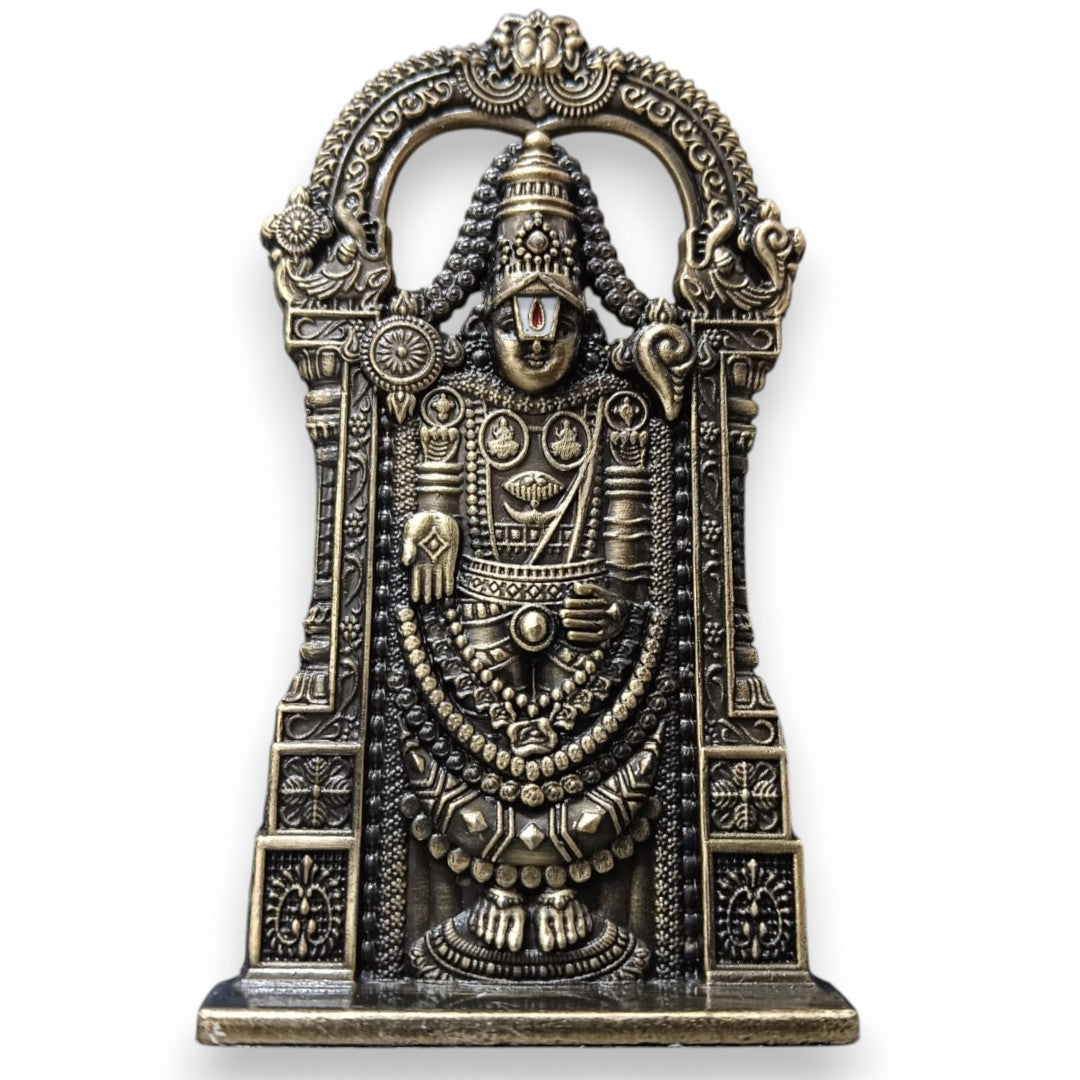 Lord Venkateswara Balaji Metal Idol – 10 cm Tirupati Balaji Decorative Statue for Home Temple & Office