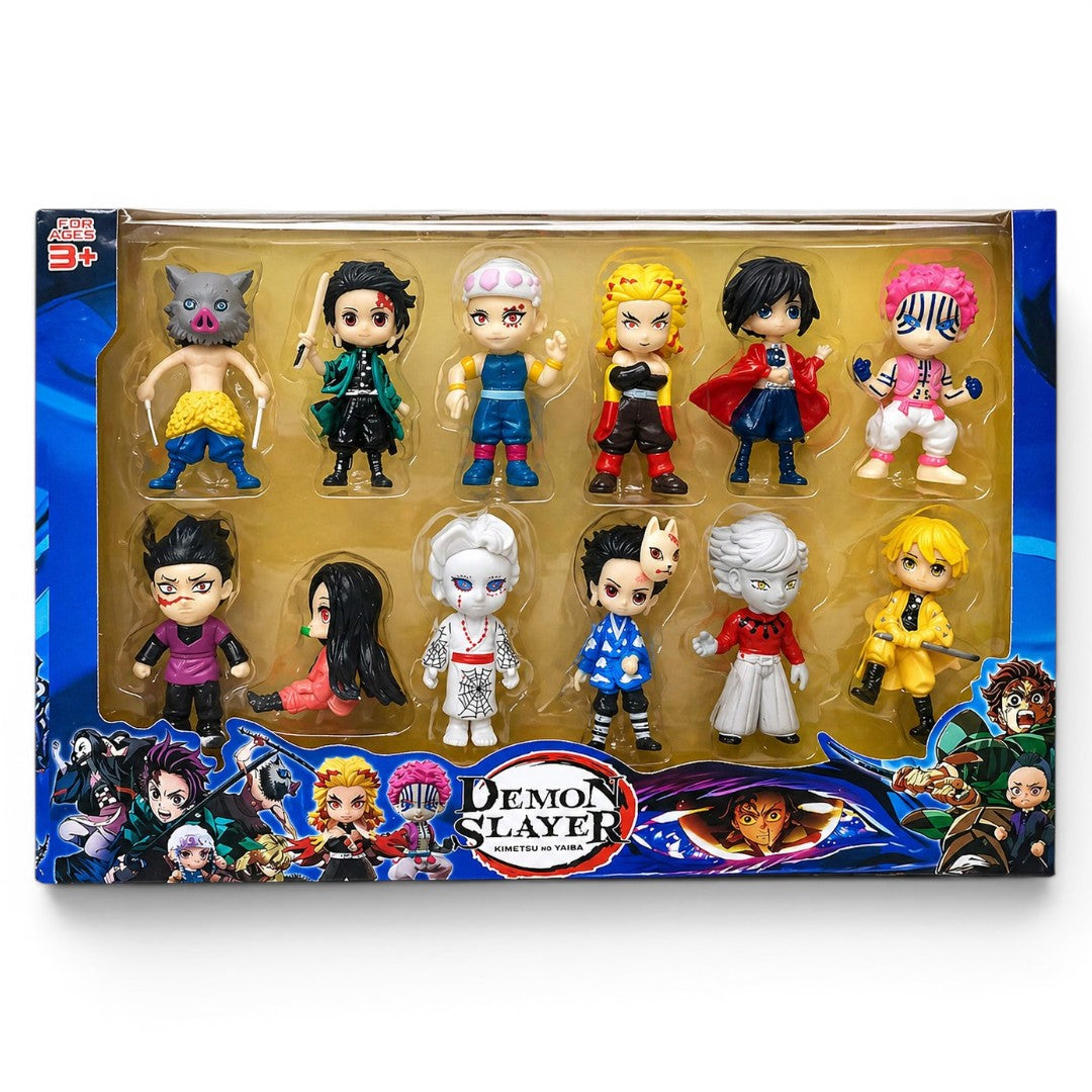 Demon Slayer Mini Action Figure Set – Anime Character Toy Collection (12 Pieces, 6–7 cm Figures)