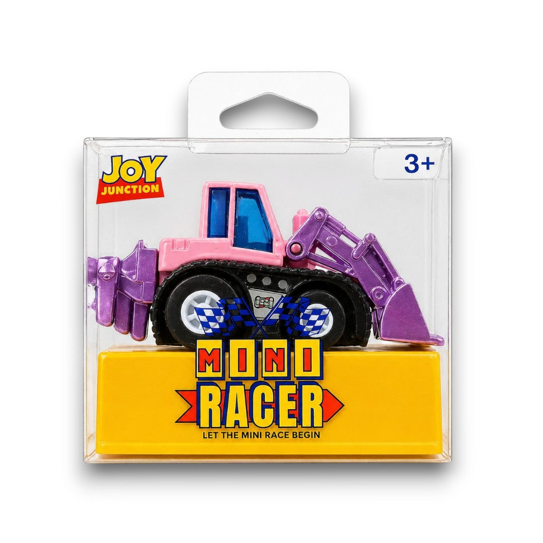 Joy Junction 1:64 Mini Racer Alloy Metal Backhoe Loader Toy with Pull-Back Action β Mini Construction Excavator Vehicle for Kids (3+ Years)