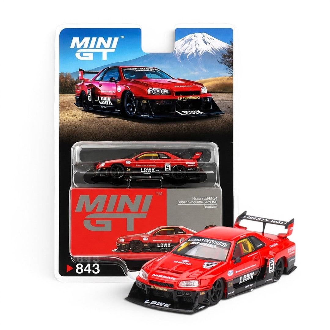 MINI GT(2点)Nissan LB-ER34 SKYLINE (ブリスター Mini GT 1:64 (Blister Pack) Nissan LB-ER34 Super Silhouette