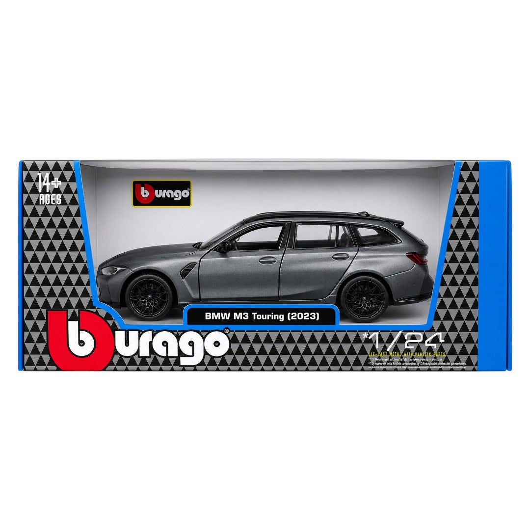 Bburago 1:24 BMW M3 Touring (2023) Die-Cast Model Car – Matte Grey Premium Collectible
