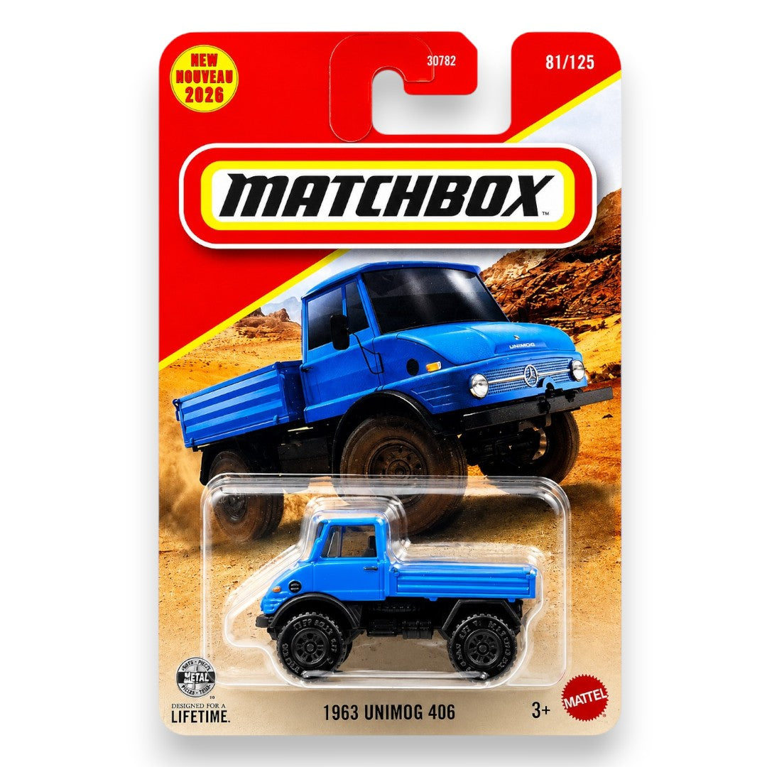 Matchbox 1:64 1963 Unimog 406 (Blister Pack) Die-Cast Model Truck | Classic Off-Road Utility Vehicle
