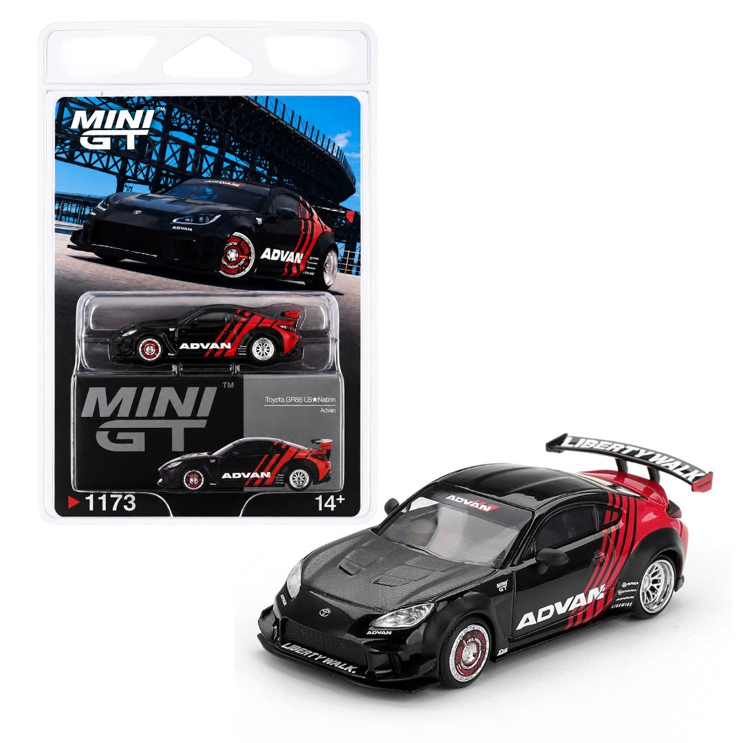 MINI GT 1:64 (Blister Pack) Toyota GR86 LB☆Nation Advan Diecast