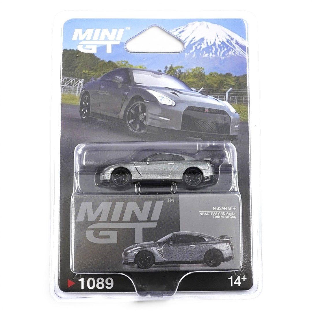MINI GT 1:64 (Blister Pack) Nissan GT-R NISMO R35 CRS Version Dark Metal Gray #1089 | Official Licensed Diecast Model Car | BGX