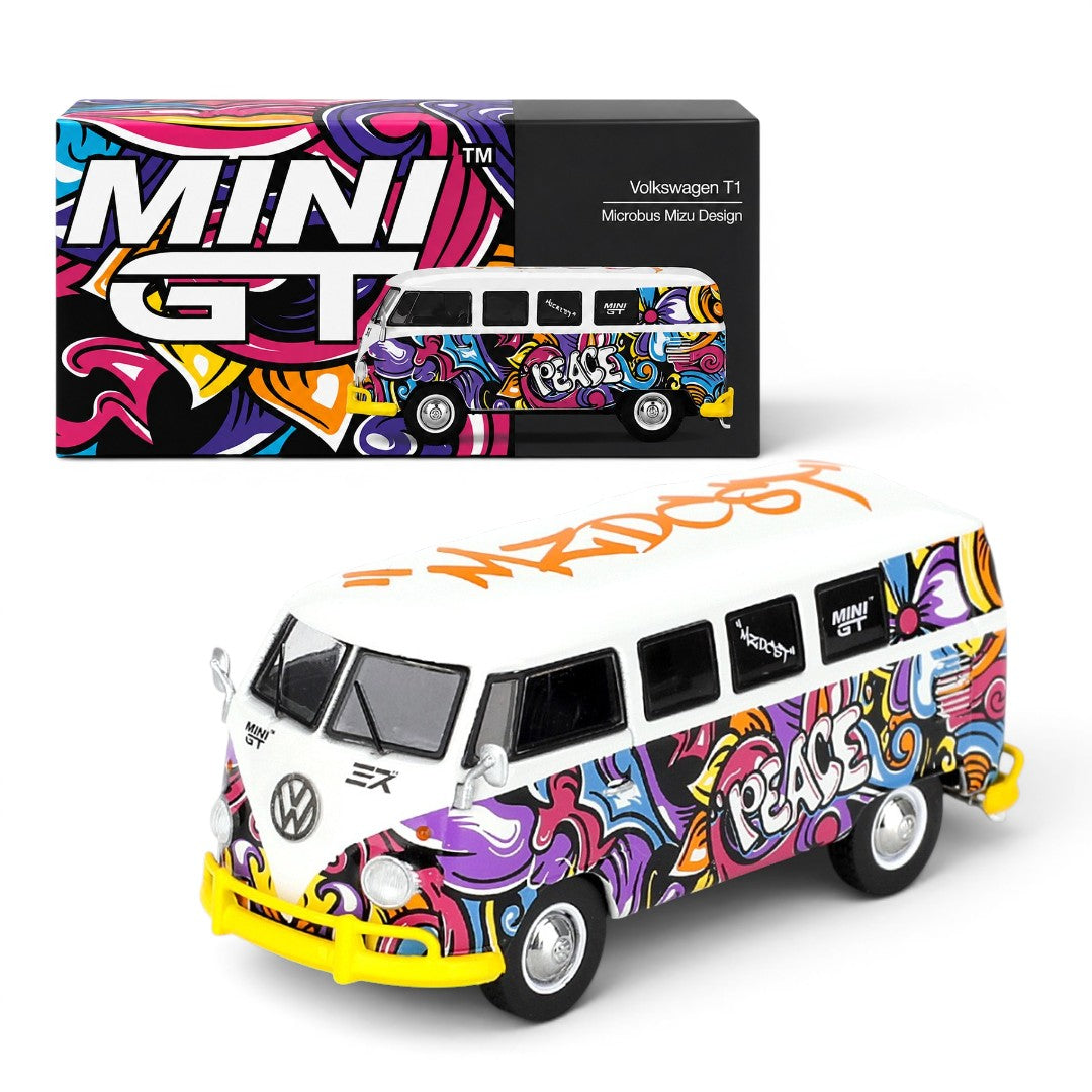 MINI GT 1:64 Volkswagen T1 Microbus Mizu Design Diecast Model Van
