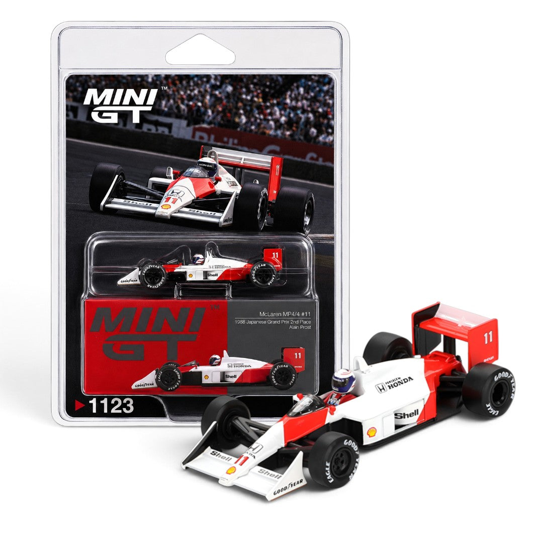 MINI GT 1:64 (Blister Pack) McLaren MP4/4 #11 Alain Prost 1988