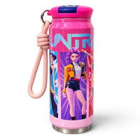 Huntrix 200ml Water Bottle with Flip Lid & Carry Strap – Pink