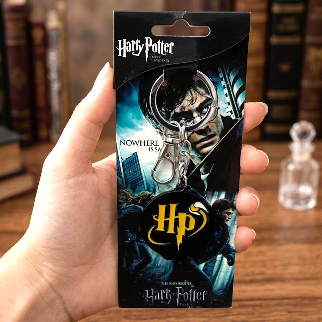 Harry Potter HP Logo Metal Keychain β Wizard Keyring Collectible for Fans