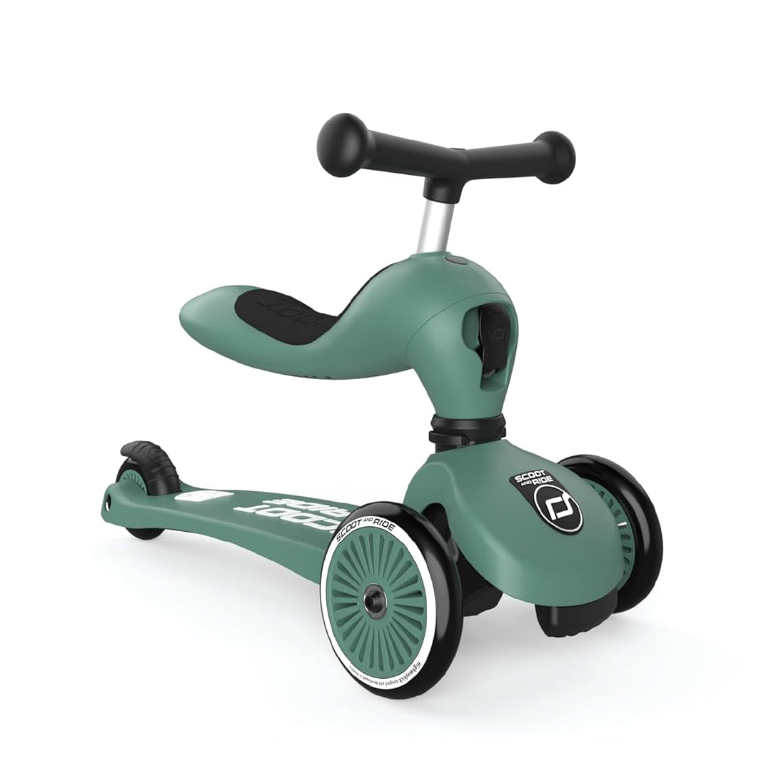 Scoot & Ride 2-in-1 Kids Scooter with Adjustable Seat & Handlebar, Stable & Safe Kickboard for Toddlers, Compact & Lightweight, 3-Wheel Design, Ages 1 to 5 Years, Highwaykick 1