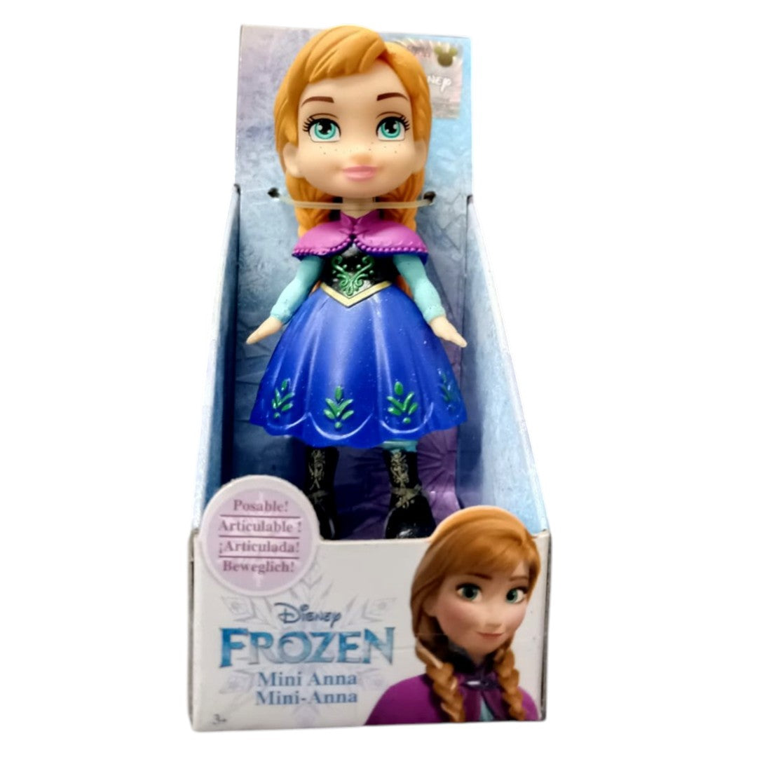 Frozen Mini Anna Doll (8 cm) – Disney Princess Collectible Figure with Articulated Arms (Royal Dress)
