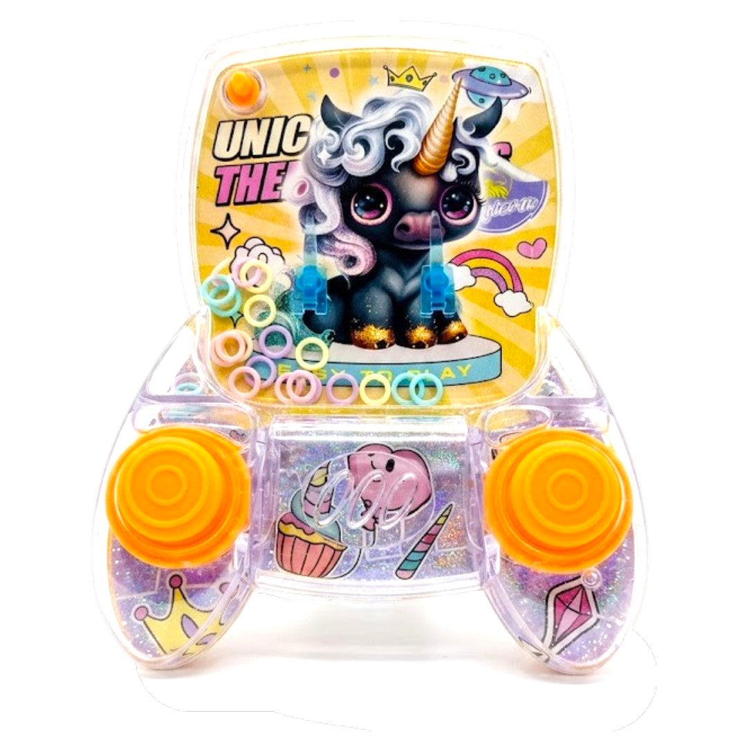 Unicorn Water Ring Toss Handheld Game Toy – Kids Button Press Water Game with Cute Unicorn Theme