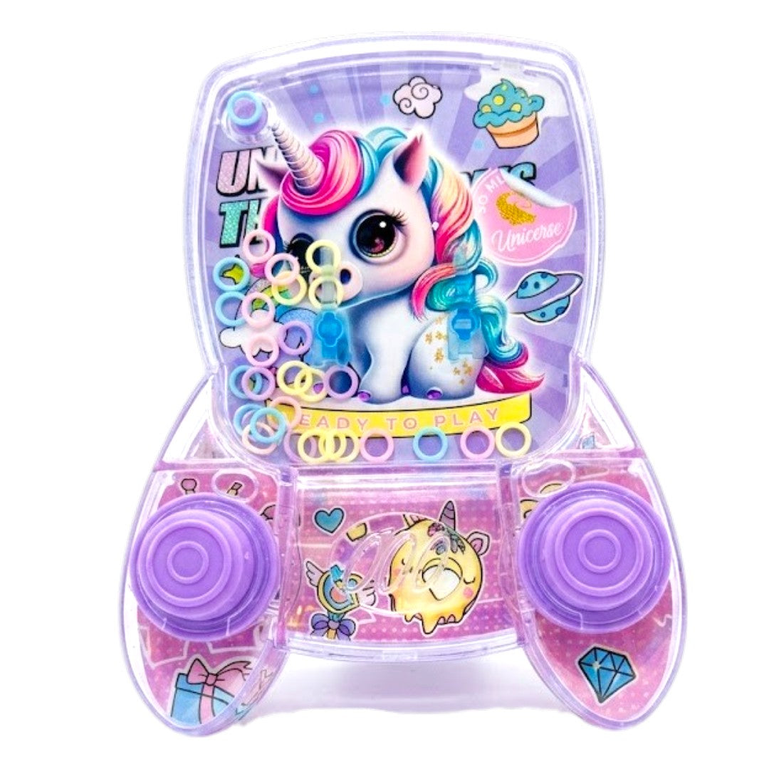 Unicorn Water Ring Toss Handheld Game Toy – Kids Button Press Water Game with Cute Unicorn Theme