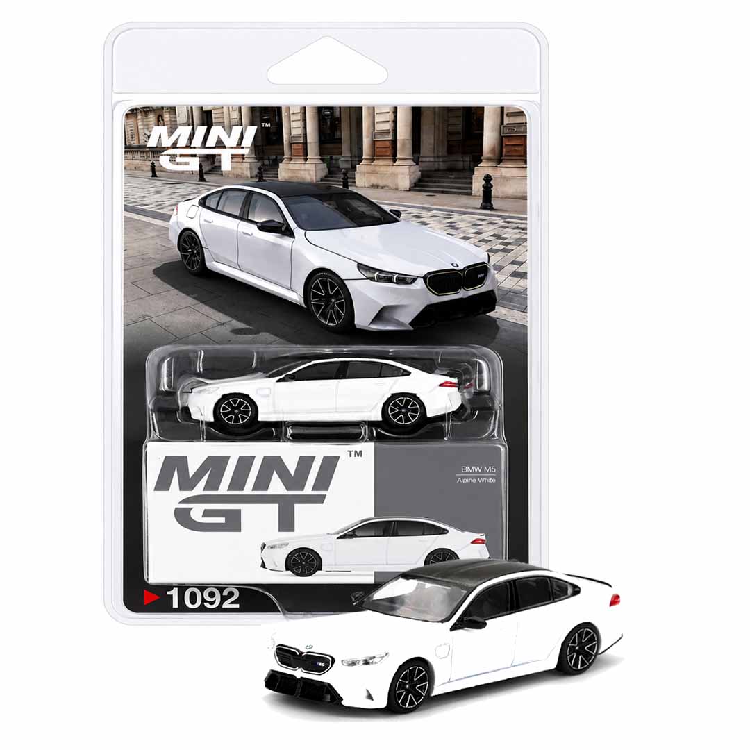 MINI GT 1:64 (Blister Pack) BMW M5 Alpine White Die-Cast Model Car