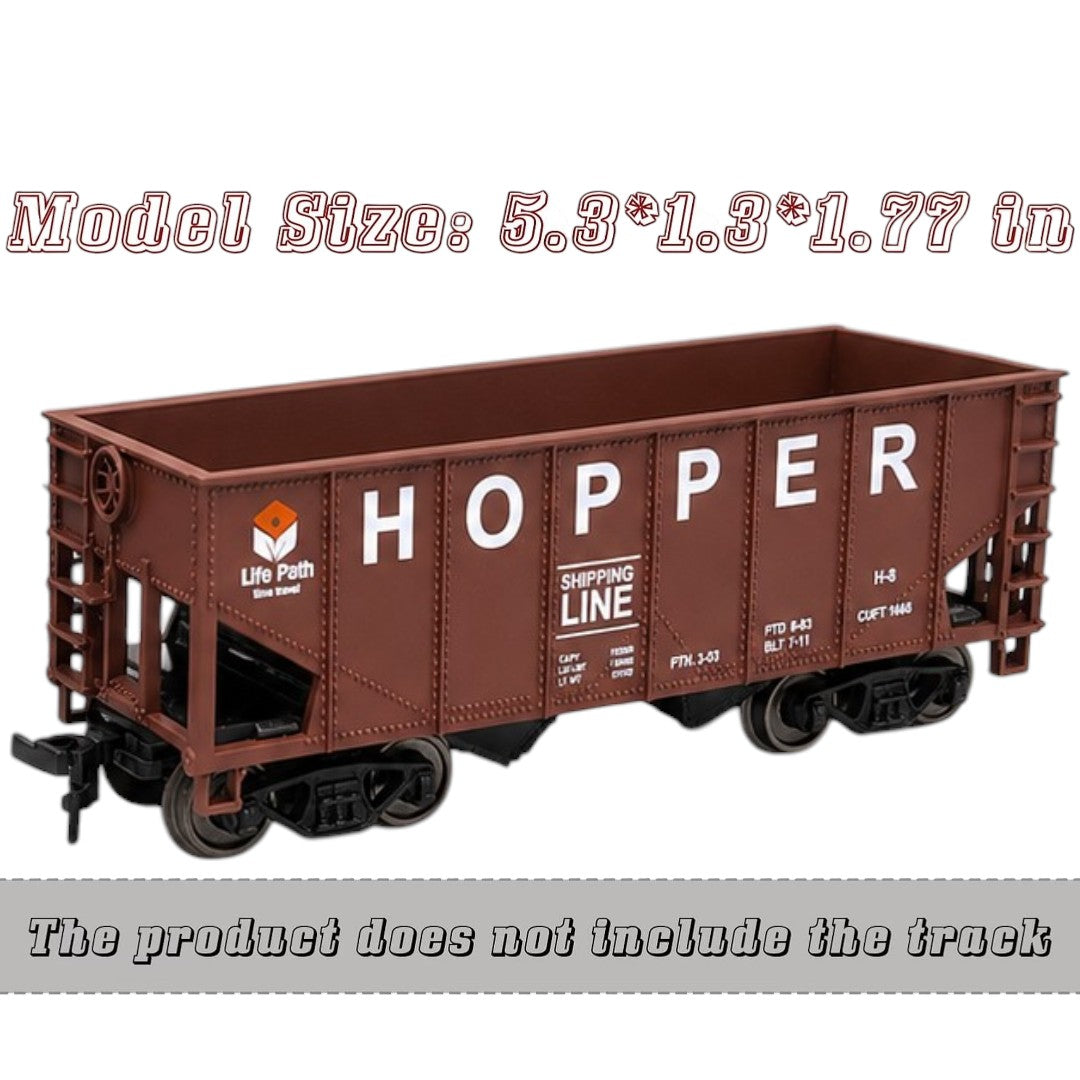 HANFIY 95003 HO Scale 1:87 Railroad Train Model 2-Piece Freight Wagon Set – HF&MX 35720 & Hopper Car, 14+