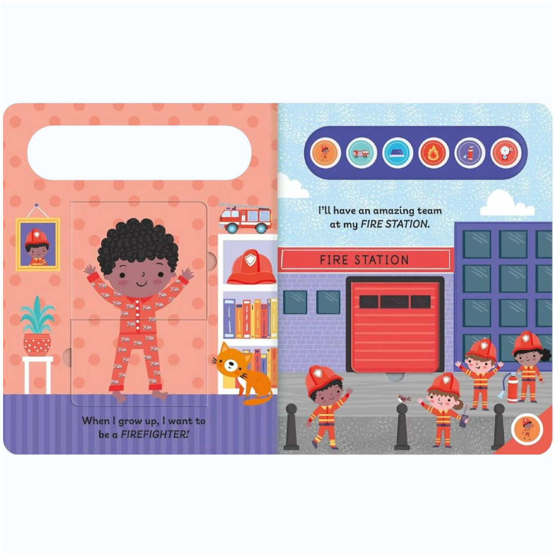 North Parade I Want to Be a Firefighter – Light & Sound Lift-the-Flap Interactive Book for Kids