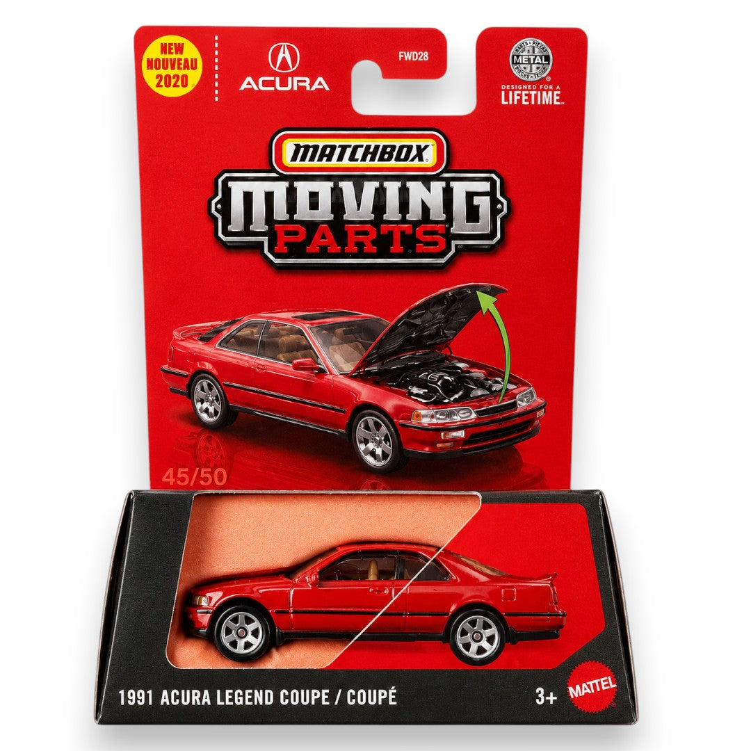 Matchbox 1:64 Moving Parts 1991 Acura Legend Coupe Die-Cast Model Car with Opening Hood | Premium Collectible Vehicle
