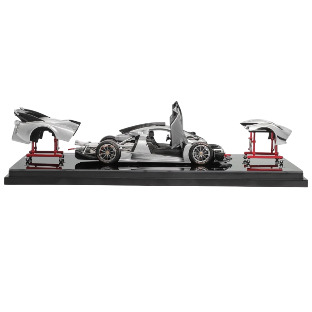 LCD Models 1:43 Pagani Huayra R Silver Die-Cast Model Car | Premium Collectible