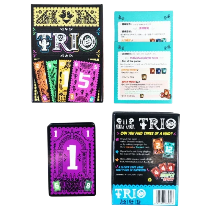 Trio Card Game | Fast-Paced Strategy & Memory Game | Family & Party Game | 3–6 Players