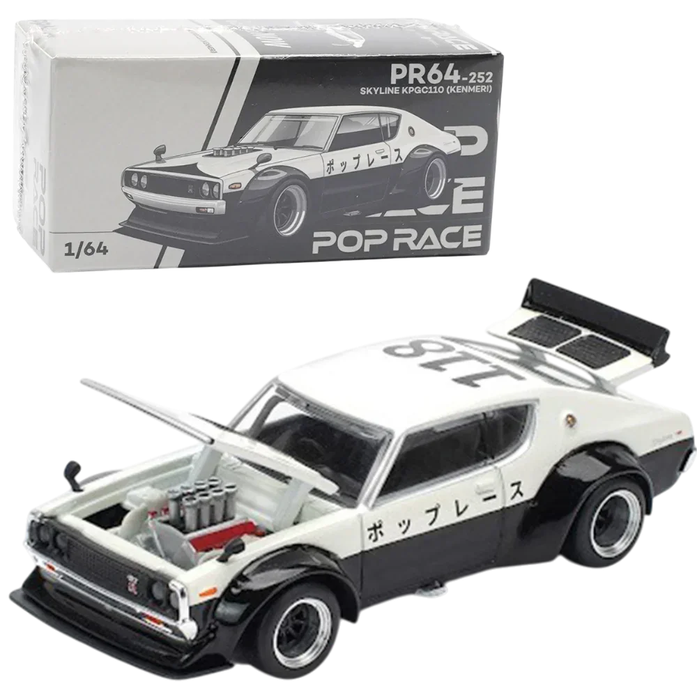 POP RACE Nissan Skyline KPGC110 Kenmeri 1:64 Die-Cast Car Model
