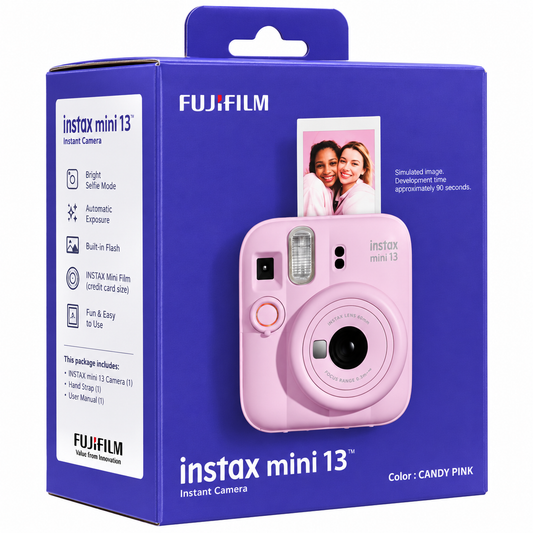 Fujifilm Instax Mini 13 Instant Camera – Auto Exposure | Selfie Timer | Compact Instant Film Camera- Candy Pink