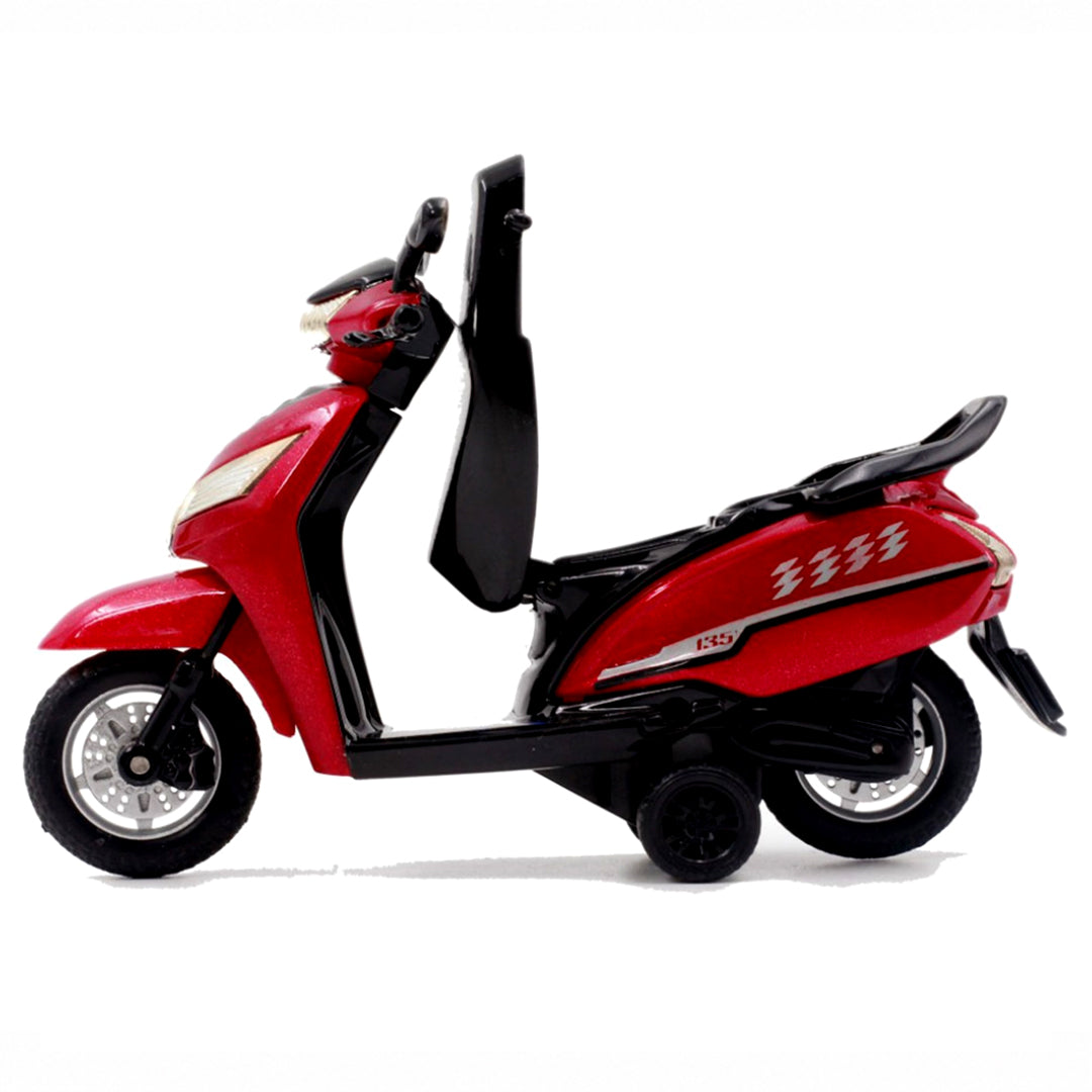 Centy Toys Fun Wheels Bestiva Pull Back Scooter | Openable Seat & Rotatable Handle Bar | Friction Powered Toy Scooter | Red | 3+ Years