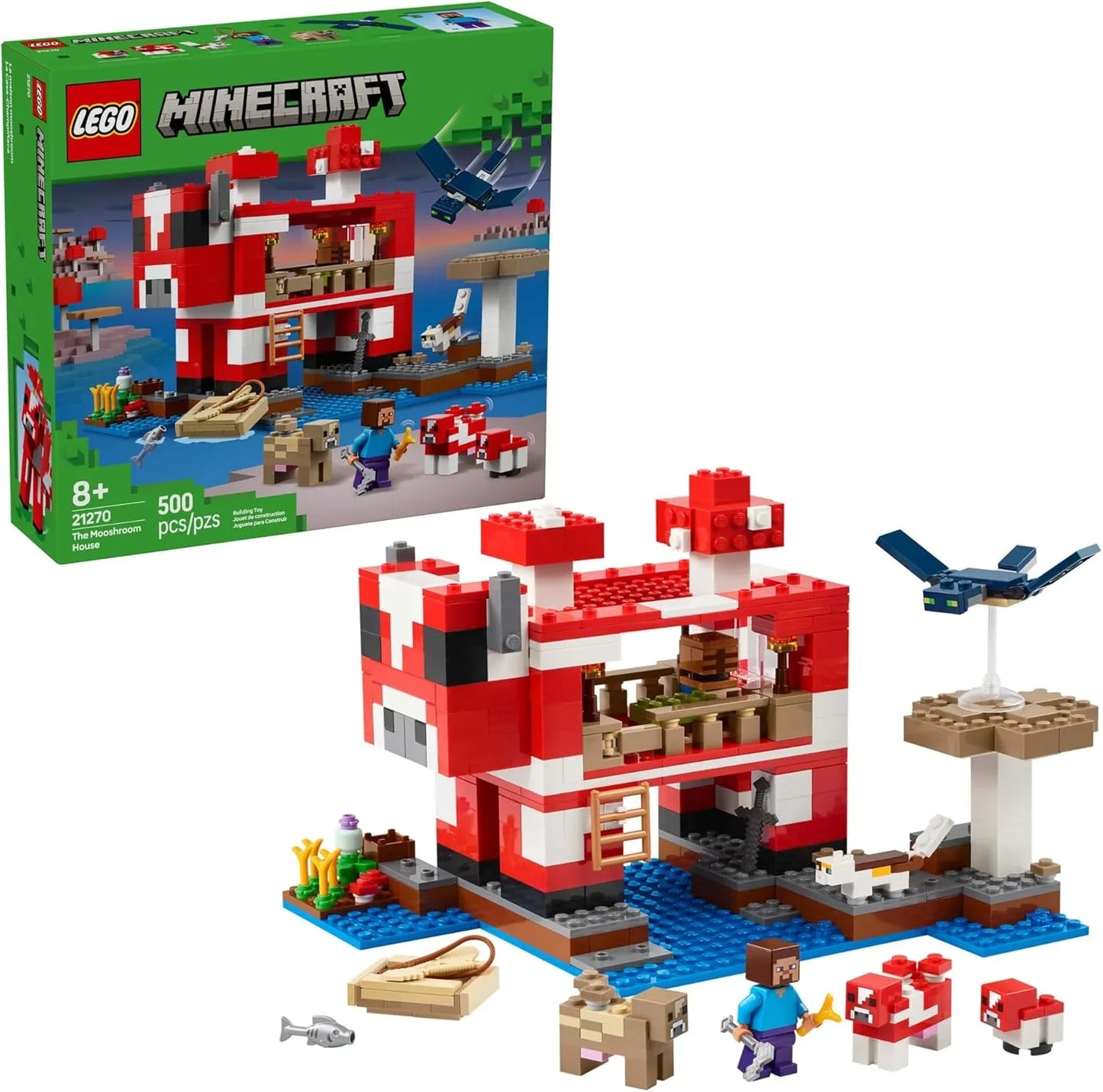 LEGO 21270 Minecraft The Mooshroom House Set (500 Pieces) - Jaiman Toys
