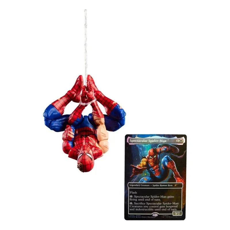 Marvel Legends Magic: The Gathering Battle-Damaged Spider-Man Action Figure | 15 cm Collectible with Exclusive Foil Card