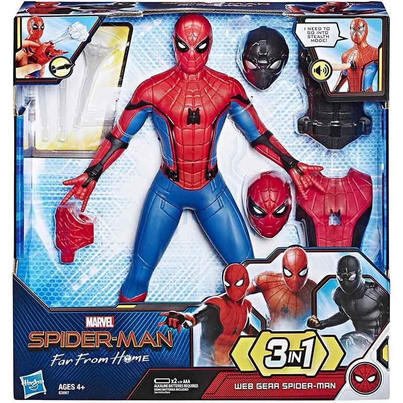 3 in 1 SPIDER-MAN Marvel Plastic Far From Home Deluxe 13-Inch-Scale Web Gear Action Figure! - Jaiman Toys
