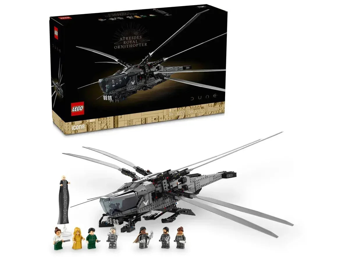 (Damage Box) LEGO Icons Dune Atreides Royal Ornithopter 10327, Collectible Dune Inspired Model for Build and Display, Adult Gift Idea for Sci-Fi Movie Fans, 8 Dune Minifigures - Jaiman Toys