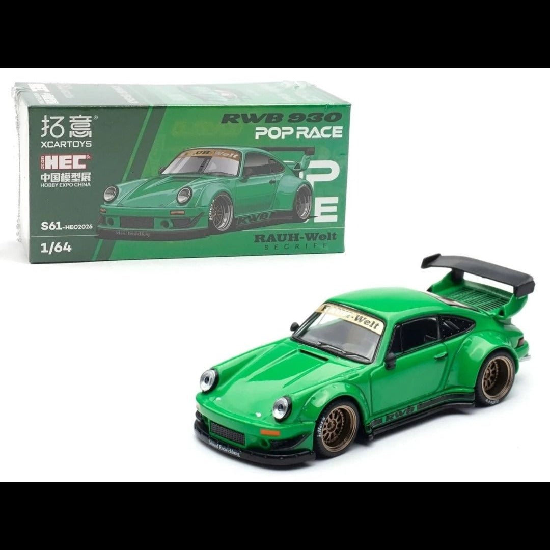 【TARMAC】 限定1488台 RWB Porsche 930 Green Pop Race 1:64 Porsche RWB 930 Green HEC 2026 Die-Cast Model Car