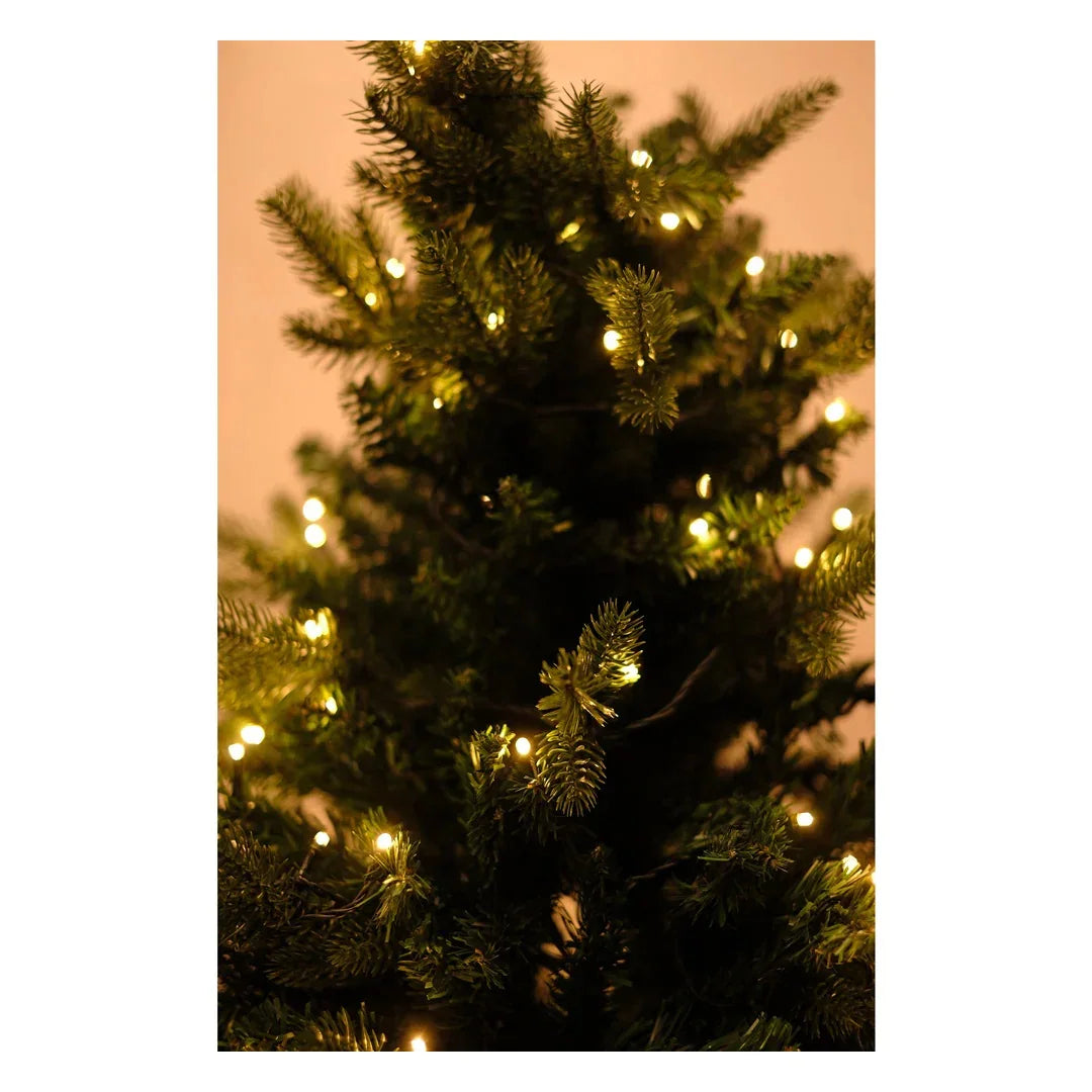 SWEN Melrose 6-Feet Pre-Lit Christmas Tree | Warm LED Lights, Lush Green Premium Festive Tree