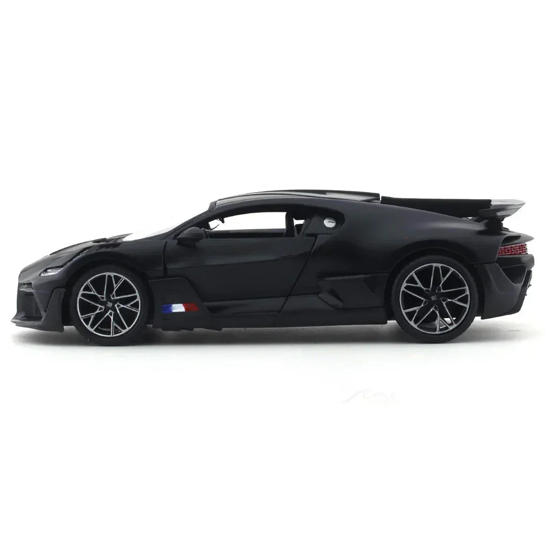 JOY JUNCTION Bugatti Divo Custom Edition 1:32 Scale Alloy Metal Pullback Die-Cast Car – Black with Lights, Music & Openable Doors - Jaiman Toys