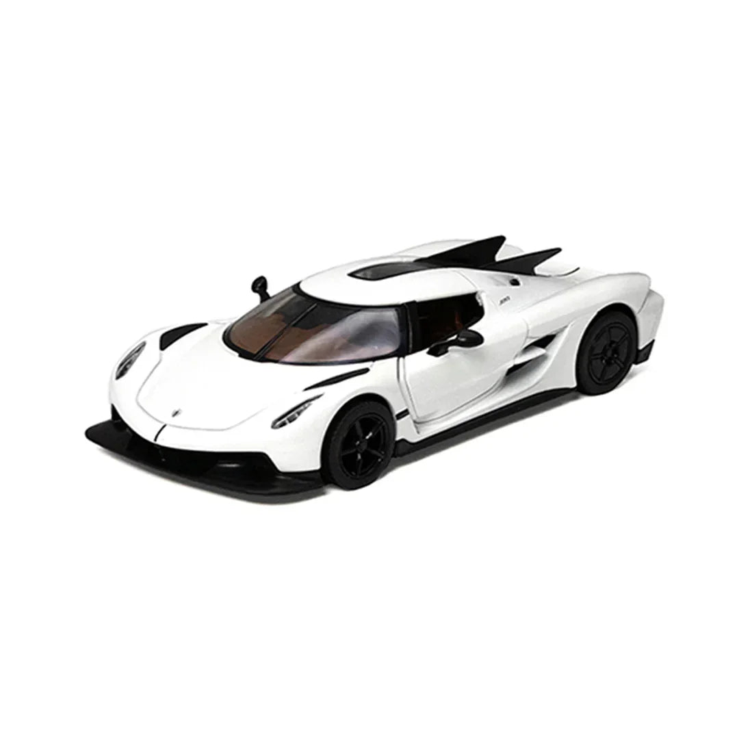 KiNSMART Koenigsegg Jesko Absolut – Red – 1:36 Scale Die-Cast Model Car – Pullback Collectible - White - Jaiman Toys