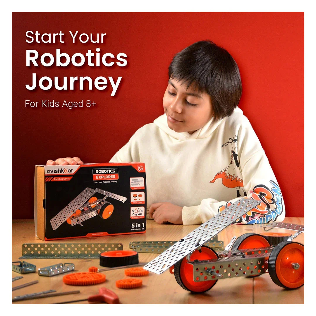 Avishkaar Robotics Explorer Kit | Build 5 Mechanical Robots | STEM Kit for Ages 8+