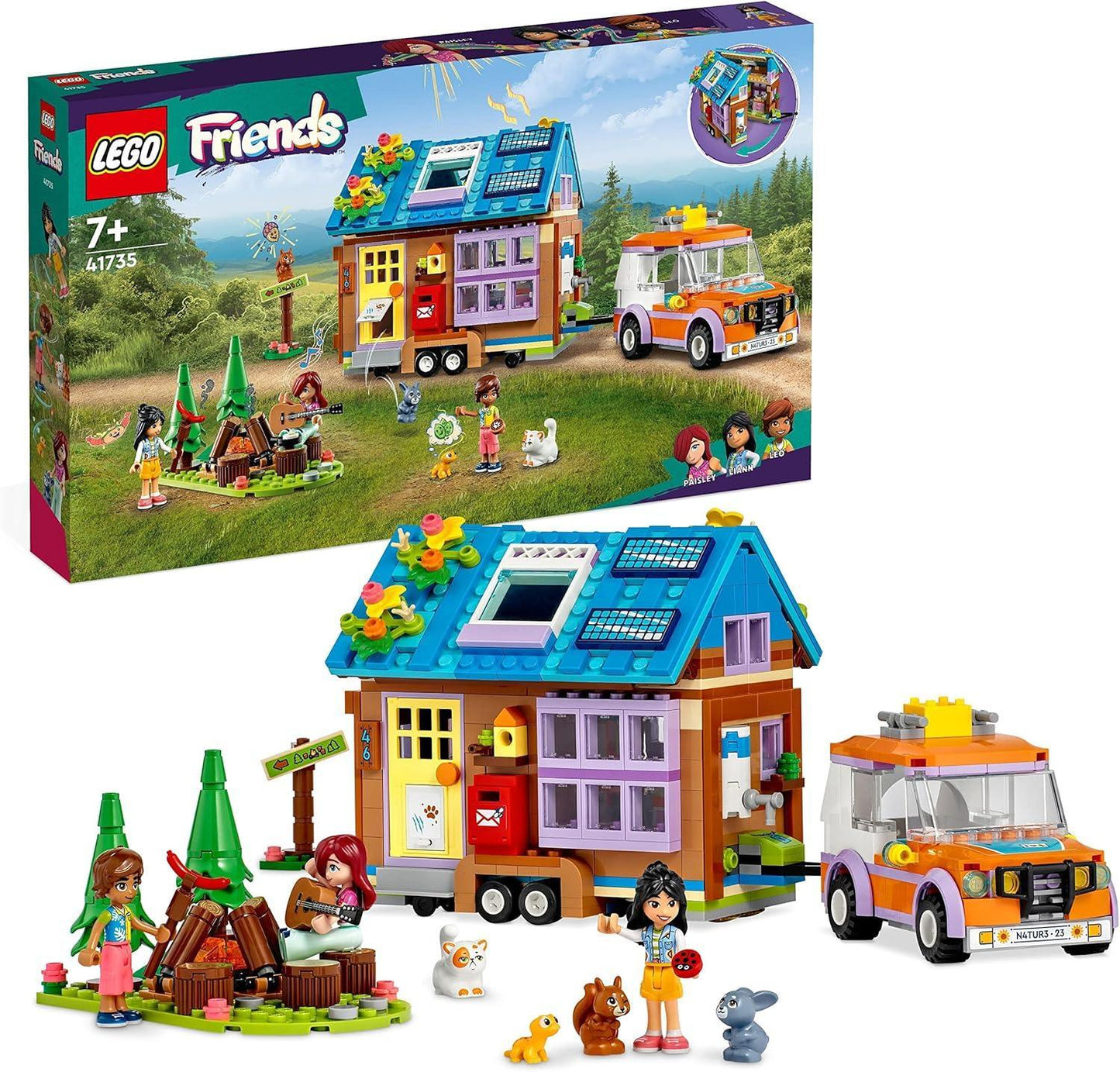 LEGO 41735 Friends Mobile Tiny House, Forest Camping Opening Dollshouse Playset with Toy Car - Jaiman Toys