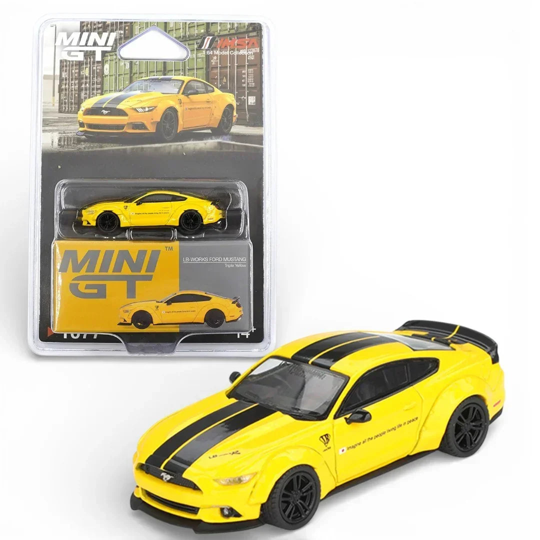 Mini GT 1:64 LB-WORKS Ford Mustang Triple Yellow MGT01077-BL